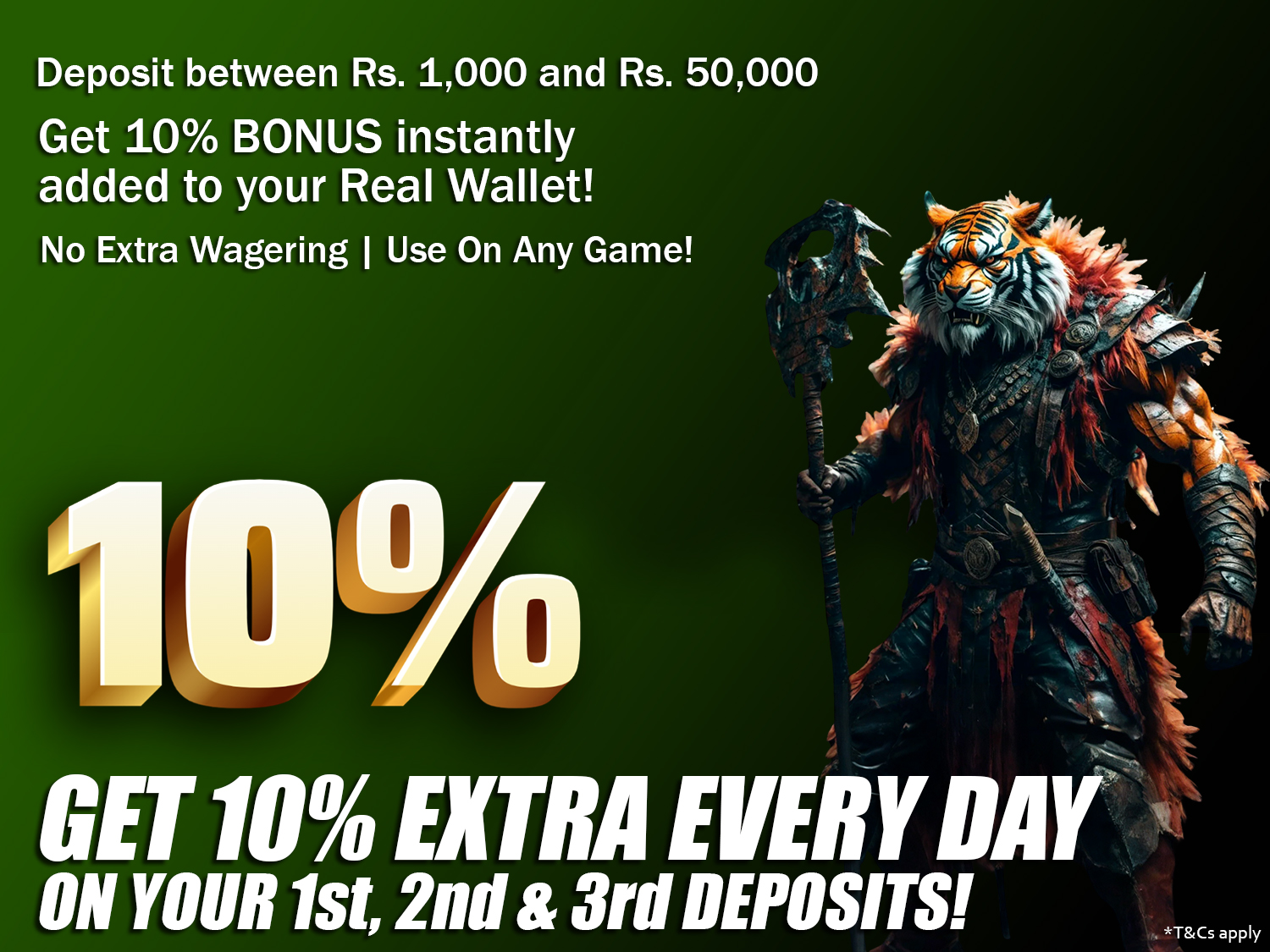 Get 10% EXTRA BONUS